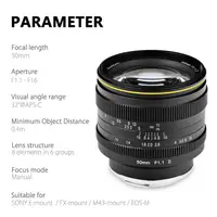 Kamlan 50mm f1.1II APS-C Large Aperture Manual Focus Lens for CanonEOS-M Sony E Fuji X M43 Mount Mirrorless Cameras 2