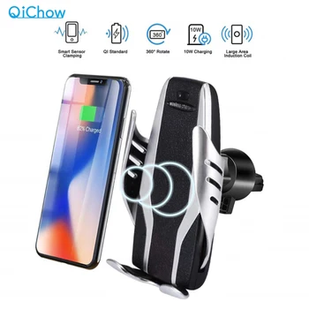 

Qi Automatic Clamping Car Phone Holder Fast 10W Wireless Charging Car Charger Holder Mount Air Vent for iPhone X Max XR Samsung