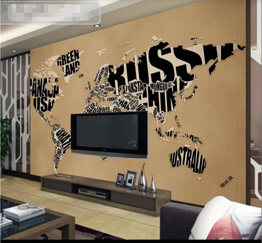 Xuesu Simple English letter wallpaper bedroom living room custom mural 8D waterproof material