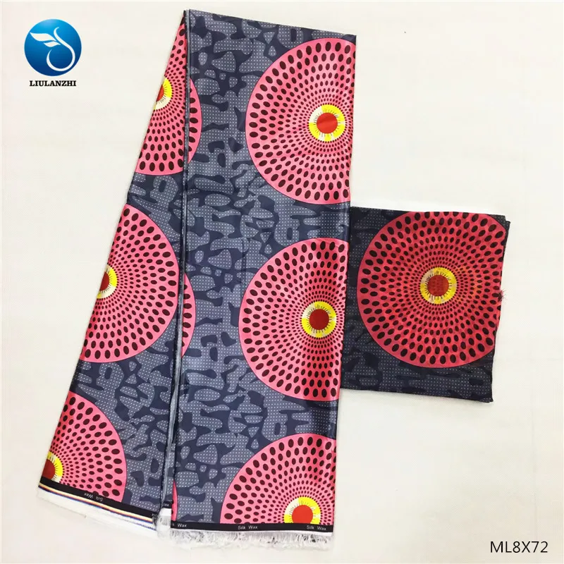LIULANZHI африканская восковая Ткань шелковая атласная ткань горячая Распродажа нигерийская атласная ткань с принтами для платья 4+ 2 ярдов ML8X