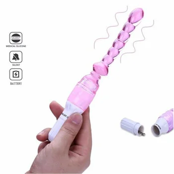 US NEW Jelly Vibrator Stick Long Anal Butt Plug Beads G-Spot Silicone Massager Adults Sex Shop Sex Toys for Couples dropshipping 4