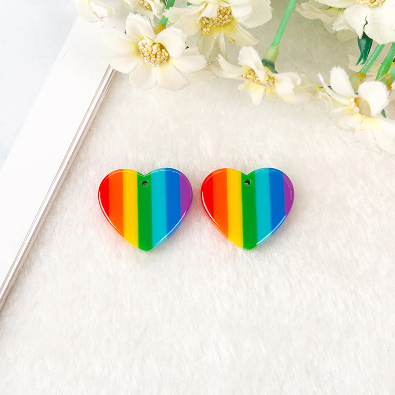 Gummy Heart Charms, Pride Rainbow Colors