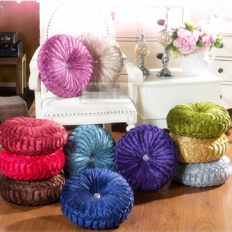 Opnemen Harde wind Allergisch Ronde Pompoen Geplooide Zitkussen Kussen Poef Zachte Fluwelen Comfortabele  Gooi Sofa Thuis Decor Cojines Coussin|Kussen| - AliExpress