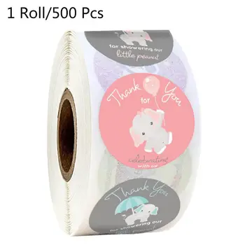 

500pcs Elephant Thank You Stickers Seal Label for Small Shop Wedding Baking Envelope Sticker