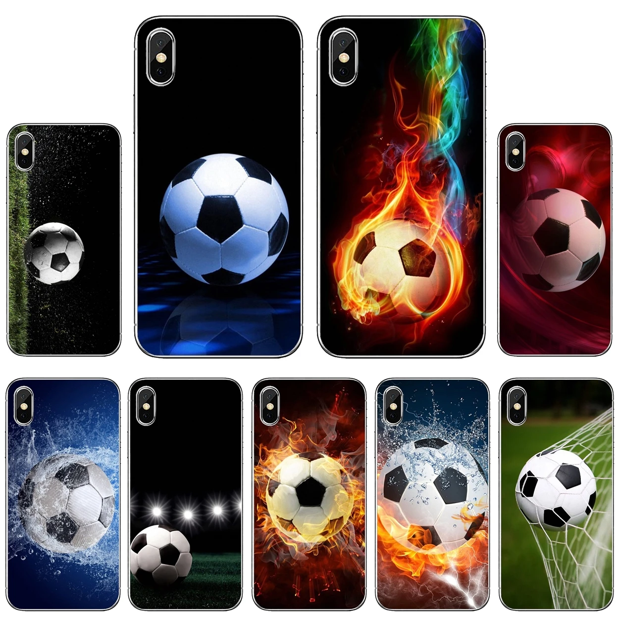 Мягкий чехол для Sony Xperia XA Z3 Z5 XZ1 XZ2 Z Z1 Z2 compact M2 M4 M5 C4 C6 E3 T3 Sport-Hobby-Fire-Football-Soccer-Ball |