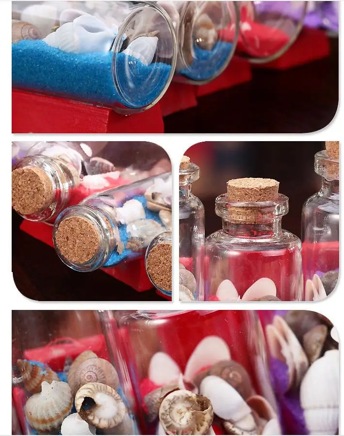 Стеклянная бутылка с морской ракушки цветной песок для косметики с пожеланием бутылки подарок на день рождения Бутылочки для посланий ток