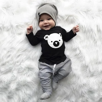 

Trousers Clothing Top Striped Spring And Autumn Two Piece Children Boys Baby Cotton Combed Sets