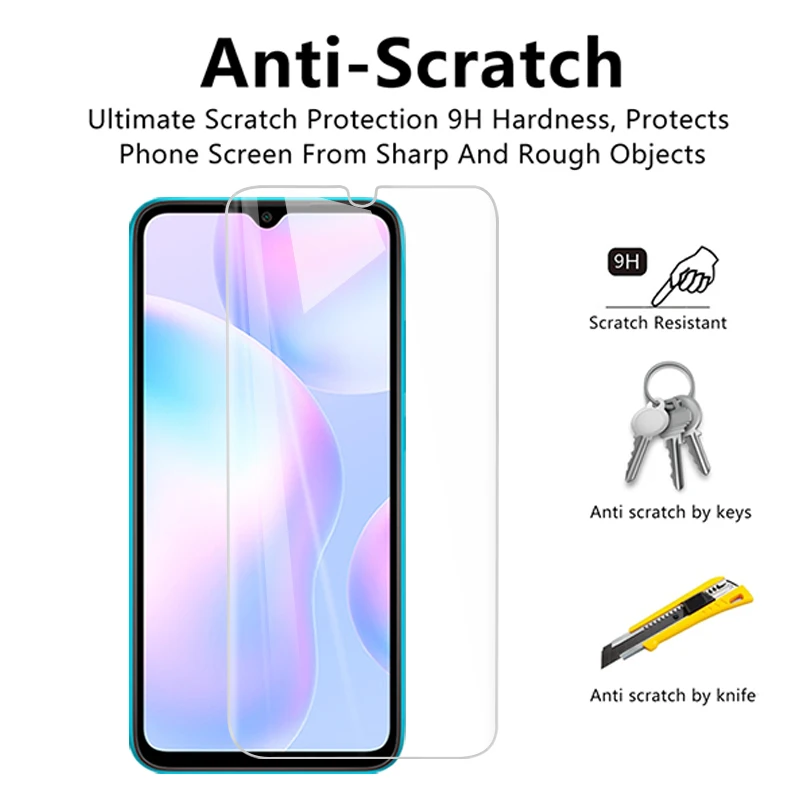 3 в 1 прозрачный силиконовый чехол для Xiaomi Redmi 9a 9c 9 Note s Pro Max 10x4G Закаленное стекло note