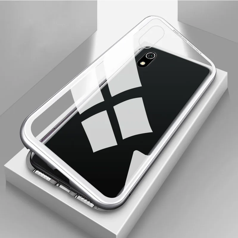 Чехол для Xiaomi Redmi 7A с магнитной адсорбцией металлическая рамка прозрачный чехол