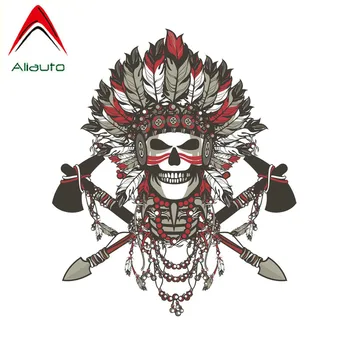 

Aliauto Personality Creative Car Sticker Indian Skull Print PVC Motorcycle Waterproof Sunscreen Decal Accessories,12cm*15cm