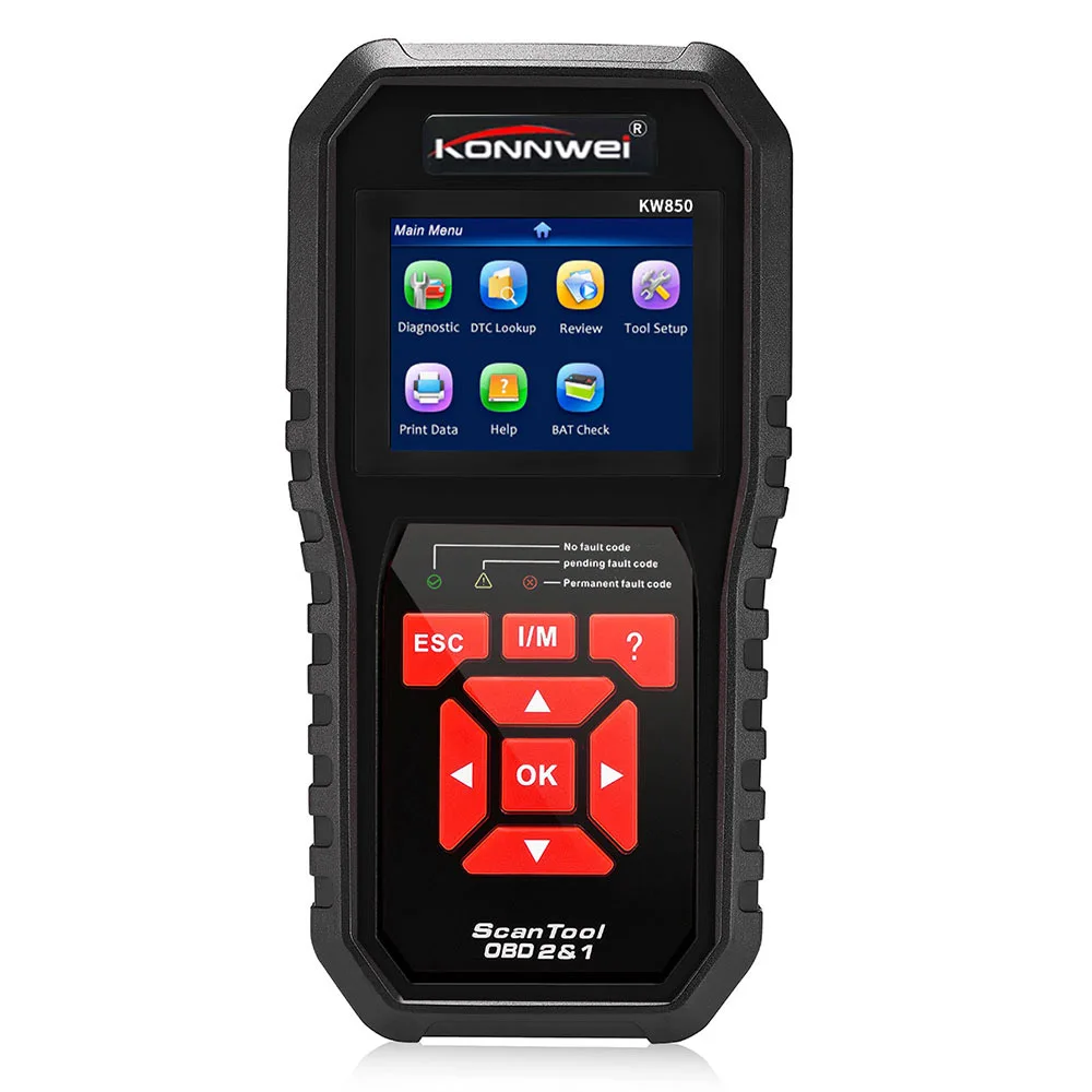KONNWEI KW850 считыватель кодов OBD2 сканер бесплатное обновление OBD 2 OBD2 автомобильный диагностический инструмент ODB2 автомобильный KONNWEI KW850 - Цвет: Black