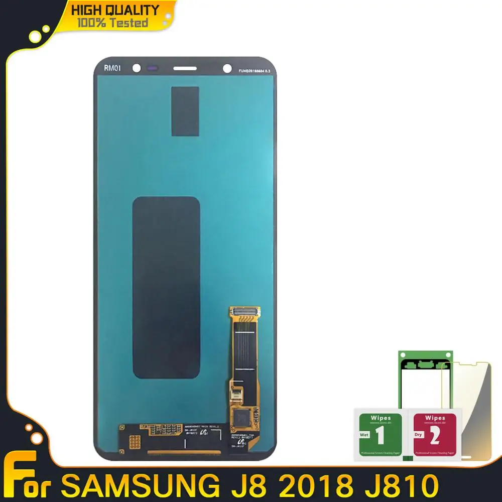 ЖК дисплей Super AMOLED для Samsung Galaxy J8 2018 J810 SM J810M экран с сенсорным дигитайзером в сборе