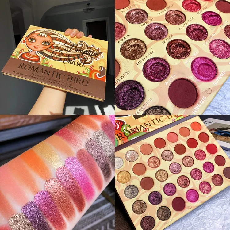 Палитра теней Shimmer матовый блеск Тени для век Pallete 35 цветов пигментированный телесный водонепроницаемый макияж палитра теплая цветная косметика