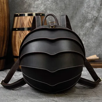 

Vintage Genuine Leather Backpack Beetle Backpack Crazy Horse Leather School Bag Travel Backpacks