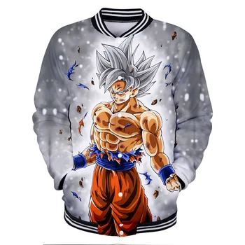 

Spring Winter Long Sleeve Anime Dragon Ball Super Baseball Jacket Coat Button Up Sweatshirt Shirt for Men Women Clothes