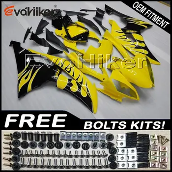 

Custom motorcycle fairing for YZF-R6 2008-2016 ABS plastic motorcycle hull yellow+gifts