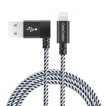 

Left Angle Lightning to USB Cable, CableCreation 4 Feet [MFi Certified] Lightning Data Sync Charge Cable Compatible with iPhone