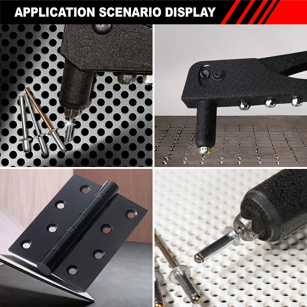 Rivet Gun Rivet Nut Tool Double Handle Hand Stainless Steel Manual For M2.4 M3.2 M4 M4.8