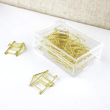 

gold House Paper Clip Shape House Pin Gold Office Supplies Folder Stationery Paper Clips Office Accessories Klips Paperclip