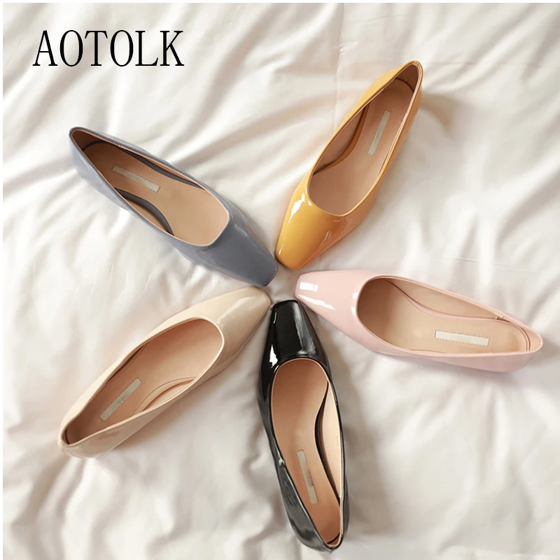 

Women Loafers Spring Flats Patent Leather Comfortable Shoes Square Toe Female Casual Loafers Candy Colors 2020 New Arrivals DE