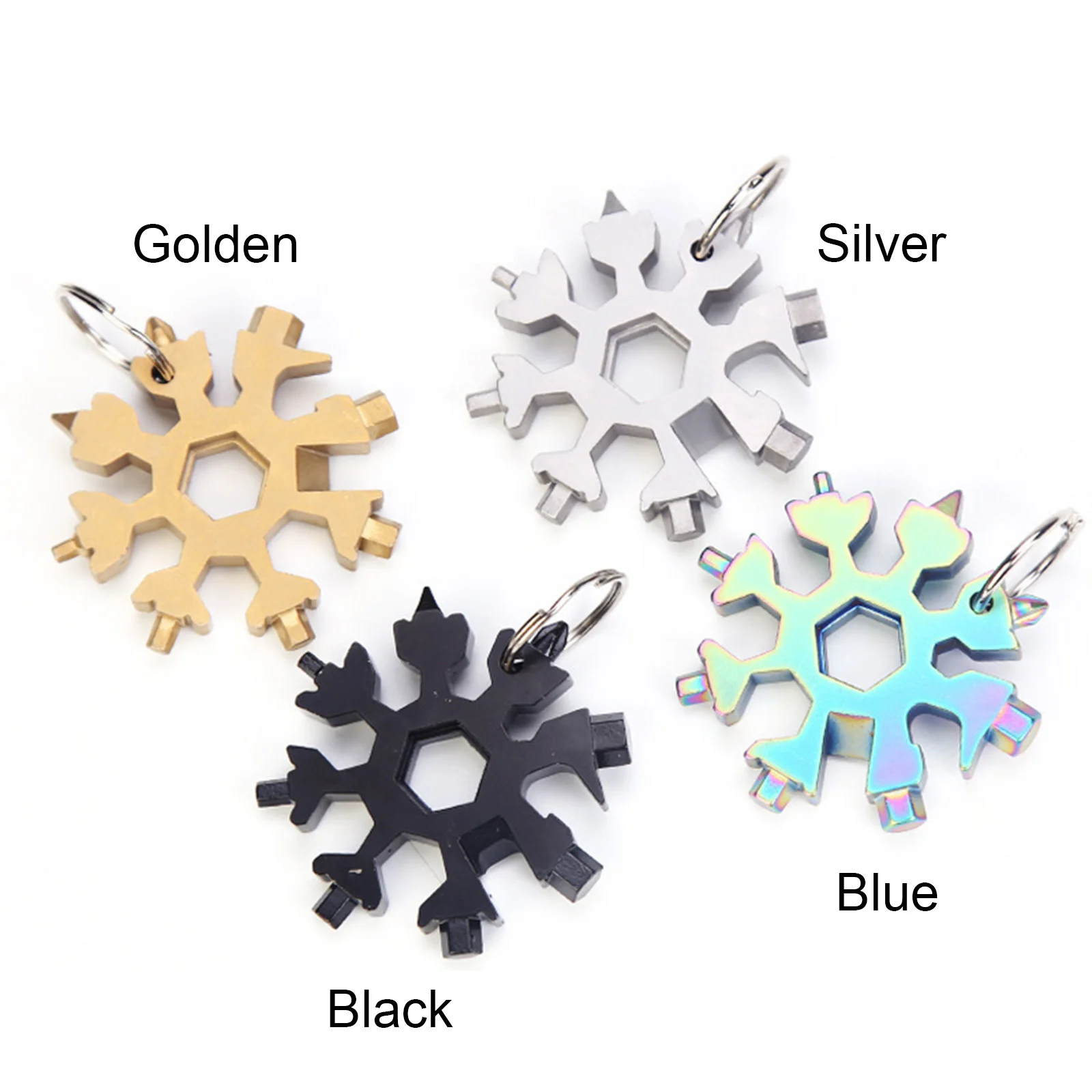 

18 in 1 Snowflake Spanner Keyring Hex Multifunction Outdoor Hiking Wrench Key Ring Pocket Multipurpose Camp Survive Hand Tools