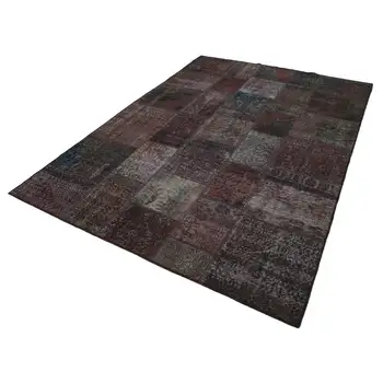 

201x296 Cm Brown Handmade Patchwork Rug-7x10 Ft