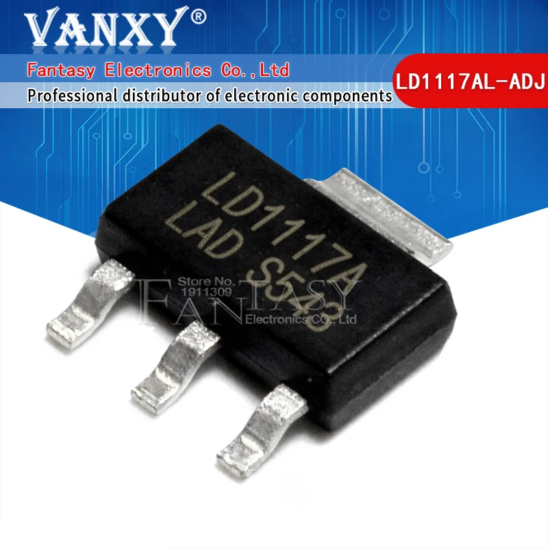 10 шт LD1117AL-ADJ 223 sotld1117al SOT-223 LD1117-ADJ Low Dropout authentic | Электронные компоненты и
