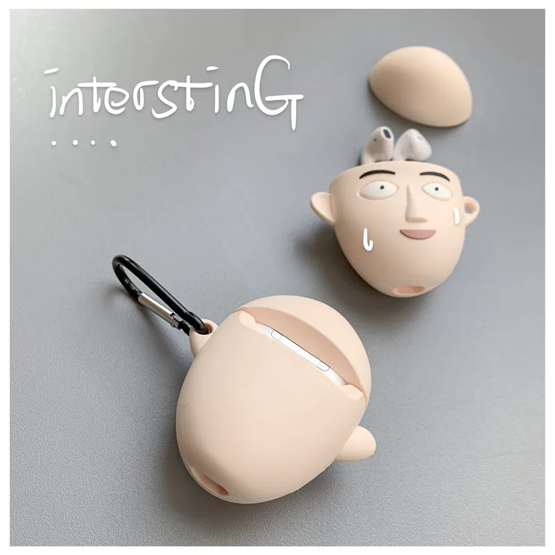 

3D Cute Japan Cartoon ONE PUNCH-MAN Saitama Headphone Cases For Apple Airpods 1/2 Silicone Shockproof Protection Earphone Cover