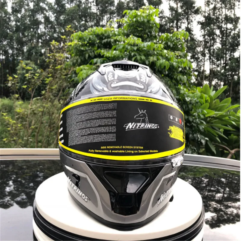 Бренд NITRINOS полный шлем для верховой езды Мото шлем в форме черепа De Moto двойной объектив защитный шлем хорошего качества ECE