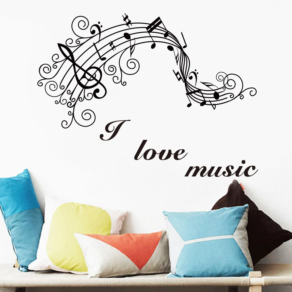 2019 New Art Music Note Wall Sticker for Bedroom decor Music room
