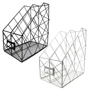 

Nordic minimalist wrought iron file desktop file storage rack magazine bookend office rack stationery