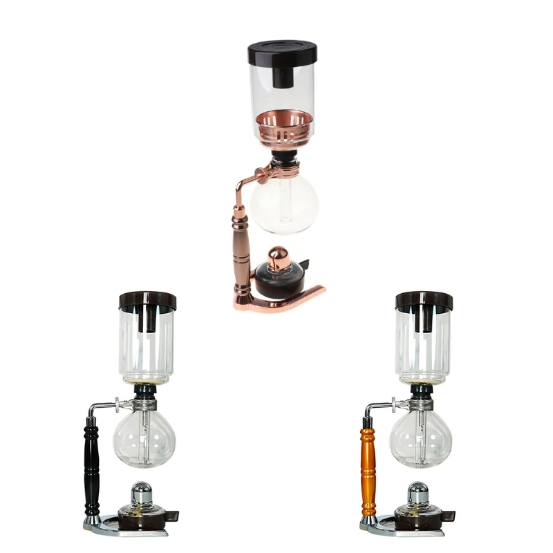 Japanese Style Siphon Coffee Maker Tea Siphon Pot Vacuum Coffeemaker Glass Type Coffee Machine Filter 3Cups N17 20