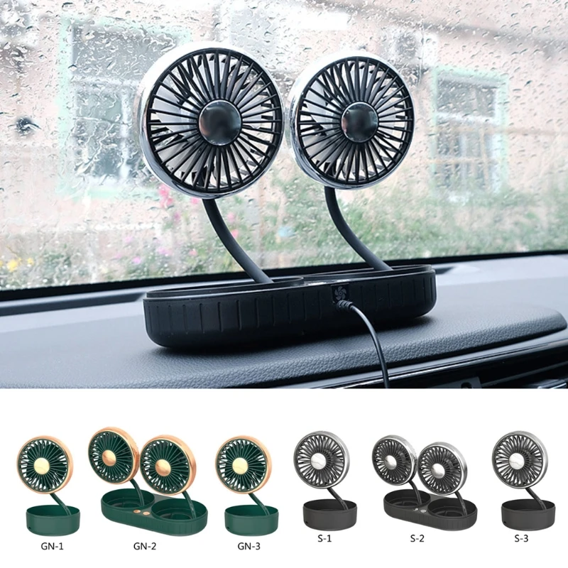 Ventilador portátil para coche, dispositivo pequeño carga Usb inalámbrica, ventilador de cabeza simple/doble, 6XDB|Calefacción y ventiladores| - AliExpress