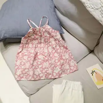 

Instock Pink slip Girls Clothing Top small flower printed Girls Top Brand Girls Clothing ourwear Pretticoat 90-150cm