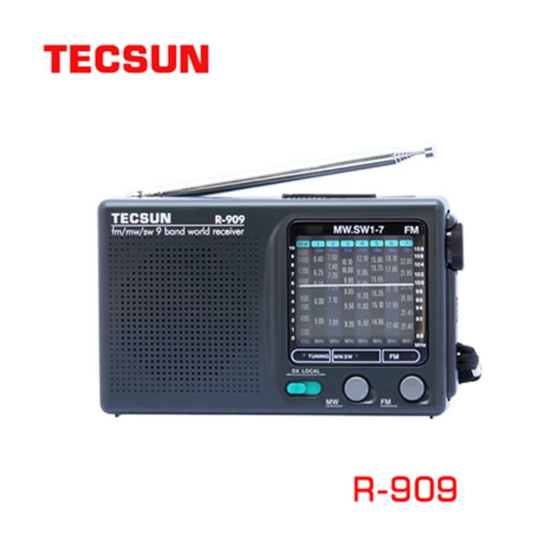 TECSUN R-909/R909 AM/FM/SW радио 1-7 9 диапазонов приемник мирового диапазона Портативный
