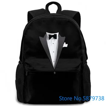 

Tuxedo Costume Bow Tie Style Hip Hop women men backpack laptop travel school adult student