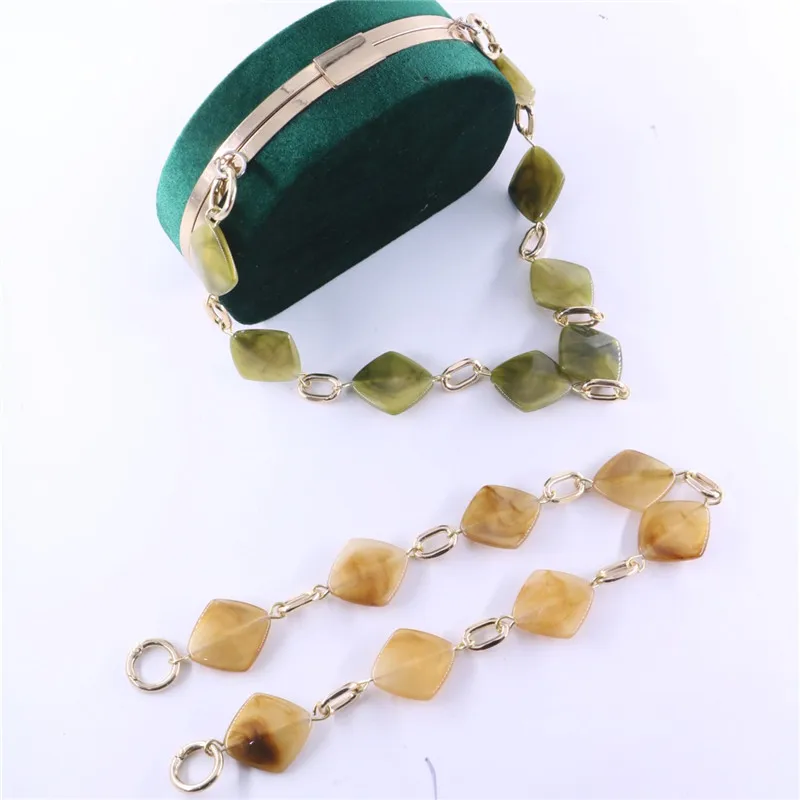 

design green acrylic beads shoulder chain jewelry long chain shoulder for bag