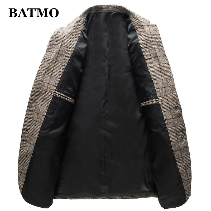 BATMO Новое поступление высококачественный Повседневный клетчатый мужской пиджак, мужские клетчатые куртки, большие размеры M-4XL 6019