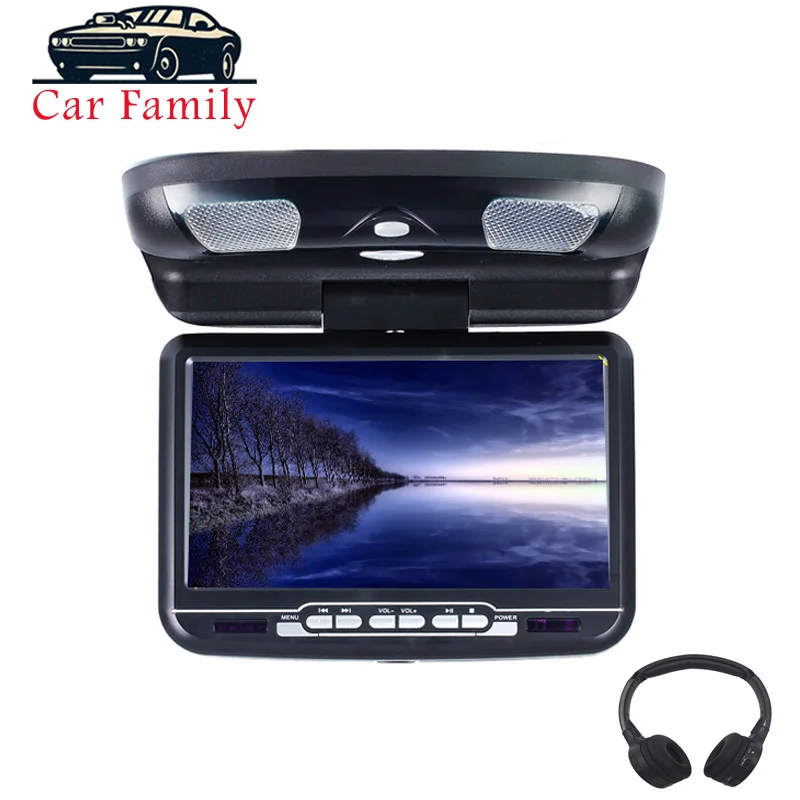 9 inch Car Monitor Roof Ceiling Mount Flip Down LED Digital Screen DVD