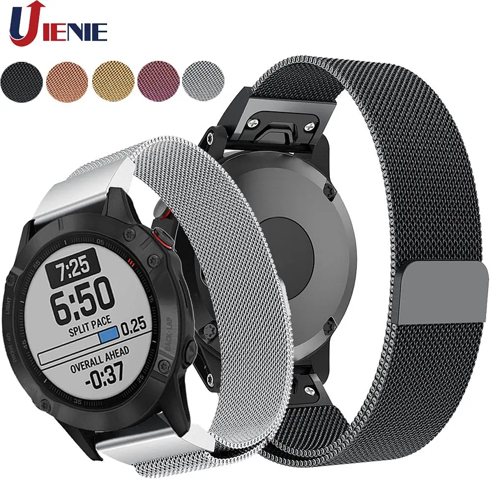 Миланский ремешок для часов Garmin Fenix 6/6Pro/5 Plus/Forerunner 935 Смарт часы браслет Quick Release Correa