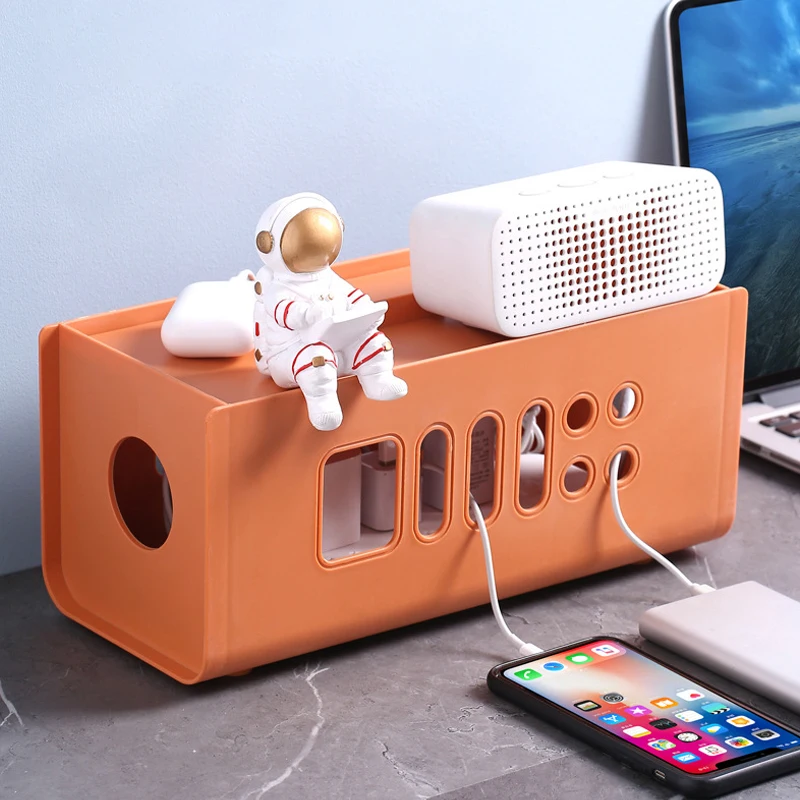 Cable Storage Box Power Strip Wire Case Anti Dust Charger Socket
