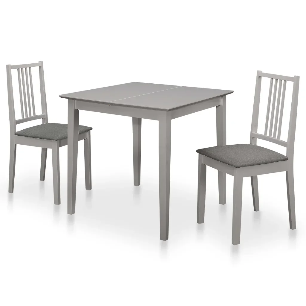 

3 Pieces Dining Set with Extensible Table for Dining Room MDF Grey Table for Living Room Simple Durable Dining room furniture