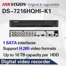Hikvision 16CH Max поддержка 6MP Turbo цифровой видеорегистратор HD Видео Recoder 5 в 1 для HDTVI/AHD/CVI/CVBS/IP видео вход H.265 pro+ DS-7216HQHI-K1