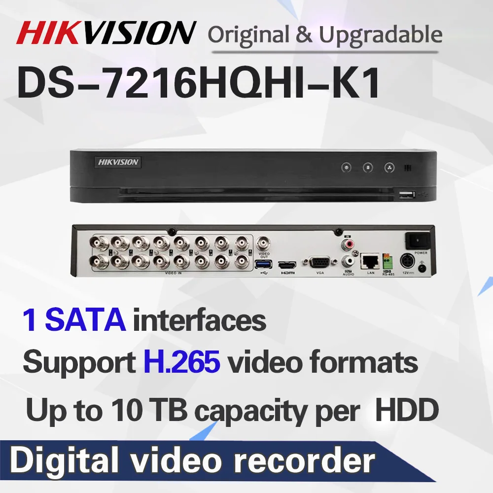 Hikvision 16CH Макс поддержка 6MP Turbo HD DVR видео записывающее устройство 5 в 1 для