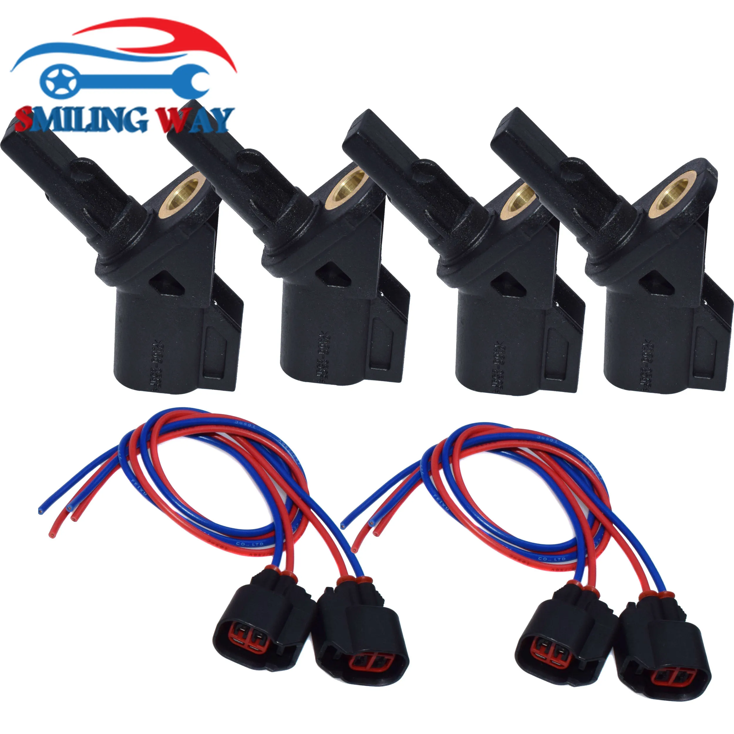 Auto Speed Sensor ABS Wheel Speed Sensor Front Rear Left Right or with Harness Connector Plug For Ford Mondeo Focus Transit Connect Jaguar X-Type