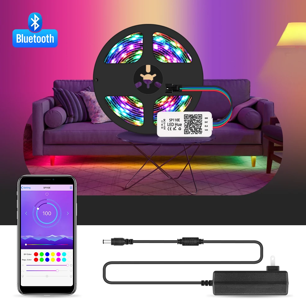 Модифицируемая светодиодная RGB лента WS2811 с Bluetooth 12 В постоянного тока