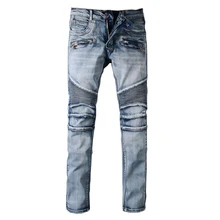 Sokotoo мужские зауженные классические синие байкерские джинсы для мотоциклистов, повседневные джинсовые брюки-карго размера плюс, модные рваные джинсы для мужчин