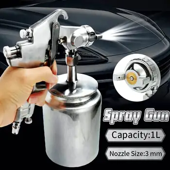 

Professional 1000ML 3mm Nozzle Gravity Pneumatic Air Paint Vacuum Spay Guns For Car Auto Repair Tool Painting Kit