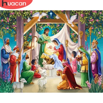

HUACAN Painting By Numbers Religion HandPainted Painting Art Gift Pictures By Number Canvas Jesus Kits Home Decors