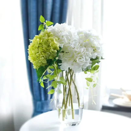 

1pcs dia 18cm artificial hydrangea Fabric flower with leaf